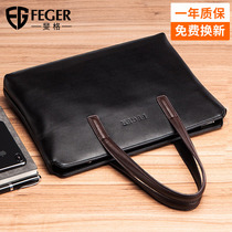 Fig Mens Handbag Large Capacity Leather Bag Business Package Documents Bag Casual Tide Mens Bag Office Bag Briefcase Man