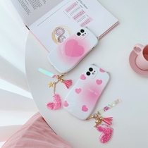Stereo ears XR gradient pink girl heart iphone1211promax hanging xs female 78plus phone case