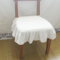 This white gray blue cotton lace seat cushion chair cushion 4CM thickness simple strap fabric cover can be removed