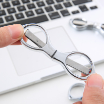 Travel multi-function stainless steel student portable folding children scissors safety manual portable mini trumpet