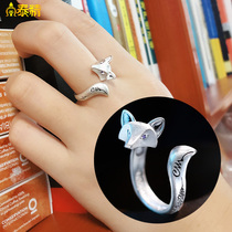  Thai fine Thai Buddha brand Cuban Wenli Fox fairy ring Thai silver ring Marriage marriage heterosexual marriage