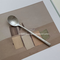 Korean ins retro stainless steel dessert spoon Soup spoon Coffee spoon Rice spoon Mixing spoon
