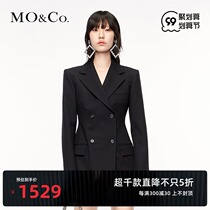 MOCO autumn new waist wide shoulder double breasted suit dress Moanke Goblin skirt