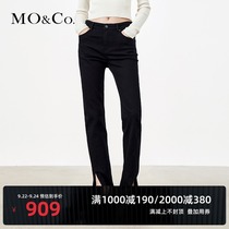 MOCO2021 autumn new casual pants sewing front move pants leg do old side slit jeans moanke