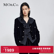 MOCO2022 autumn new velvet rivet pocket short quilted jacket cotton clothes