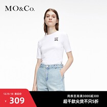 MOCO2021 spring and summer new short sleeve T-shirt top Half sleeve round neck tight moan