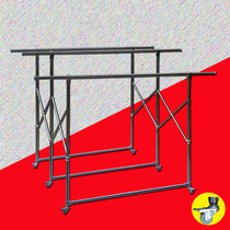 Sunburn clothes hanger outdoor terrace 3 poles telescopic stainless steel large floor windproof folding easy to contain with wheels