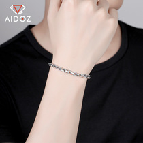 PT950 mens platinum bracelet platinum square cross solid glossy 950 handwear female abalone buckle can be customized