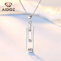 pt950 platinum necklace female simple personality new white gold geometric pendant chain does not contain chain display large single pendant