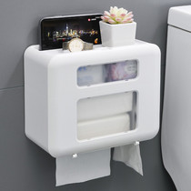 Toilet tissue box Toilet storage rack Pumping tray Punch-free wall-mounted waterproof toilet paper roll holder