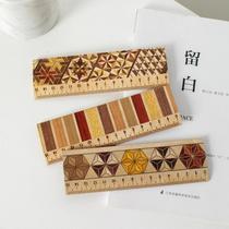 Japans new send wood fine craftsman manual ruler Creative wooden student stationery Japanese ruler