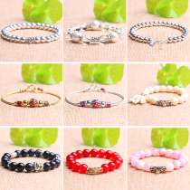 Thai Buddha brand genuine bracelet Chalcedony enamel buckle bracelet Agate Buddha brand hanging chain hanging three