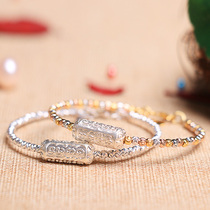 Thailands Buddhist Suobin pure silver bracelet bracelet