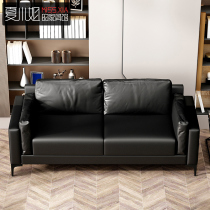 Office sofa simple modern 1 1 1 3 coffee table combination set trio Xipi manager room black