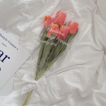ins Simulation silk cloth Tulip bouquet posing props decoration Photo outing Fake flower Simulation flower gift