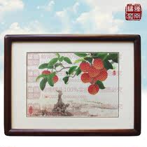Canton embroidery Canton Embroidery Special Mid-Autumn Festival gift five sheep Lychee pure hand embroidery