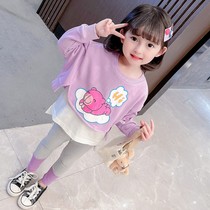 Childrens autumn suit little girl long sleeve sweater casual clothes baby girl baby childrens clothing tide girl foreign air two-piece set