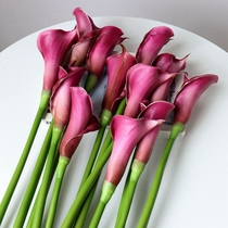 High-end Purple Horseshoe Lotus Emulation Flower Living-room TV Cabinet Fake Flowers Furnishing Nordic Ins Table Decoration Wedding Celebration