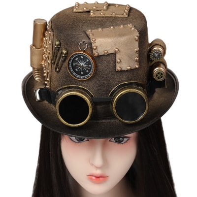 taobao agent Handmade Gothic steam punk cap Steampunk disassembly mirror steam pipe room escape photography