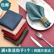  High-end restaurant model room cotton and linen cloth napkins cloth folding flowers Hotel Western towel cloth napkins napkins placemats