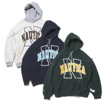 NAUTICA Hasegawa Shaoxiong Produced Double-faced Embroidered Letters Men and Women Loose Heavy Hoodie Sweater