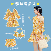 Bikini Swimsuit Three Piece Fat Girl Conservatively Cute Breath Couple Sanya Bubble Spring Swimwear