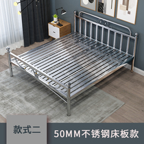 Stainless steel bed Double beds Single beds 1 5 m 1 8 m Modern minimalist Home Economy Type of bed Iron Frame Bed