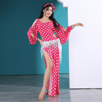 Belly dance costume female 2021 New baladi polka point robe folk performance costume Oriental dance practice suit