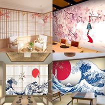 Japan-style wall Decorative Sticker Wall Sticker sushi Shop Cherry Blossom Wallpaper Wallpaper Wallpaper Self-Adhesive Screenshot Background Day Ensemble