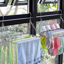 Multifunctional drying rack Small hanging clothing socks balcony hanger window anti-theft net drying artifact heating hanger