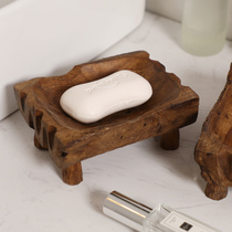 Japanese style creative personality wooden soap box Toilet drain solid wood soap box Chinese soap box Soap holder Soap holder