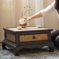 Solid Wood tatami table balcony bay window coffee table Japanese Zen tea table tea table home window sill low table Kang table