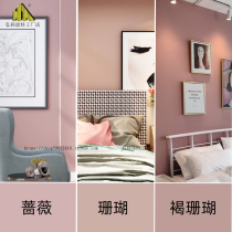 Environmental protection interior wall latex paint Rose brown coral color dirty pink color paint wall bedroom background wall paint clean smell