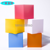 Acrylic box matte plate transparent display box custom storage box color red yellow and blue lampshade processing