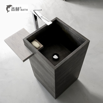 Bathroom outdoor balcony Rock plate Integrated floor-to-ceiling wash basin Single basin Wash basin Wash table column basin customization