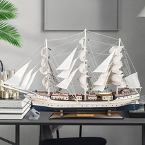 Creative European sailboat model smooth sailing craft boat ornaments solid wood living room wine cabinet decorations light luxury