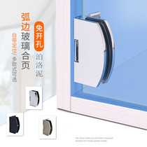 Glass cabinet door hinge 304 stainless steel glass hinge frameless glass hinge 90 degree glass hinge Free opening