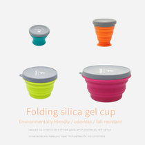 Travel food grade silicone folding Cup Net red telescopic Cup portable student Children Outdoor picnic tableware water Cup