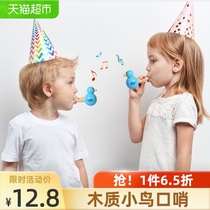  Fu child wooden children blow whistles Children blow toys Bird whistles Toys Toddlers baby small musical instruments