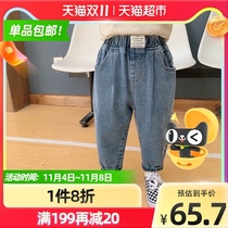 Yiqi baby boy jeans spring and autumn thin baby pants foreign children casual trousers autumn clothes