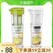 (White and green 2)Cold water pot sealed teapot Household large capacity cold water pot Tie pot High temperature plain water pot