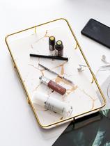 Toilet desktop ceramic metal tray jewelry plate Nordic light luxury ins style cosmetics storage box