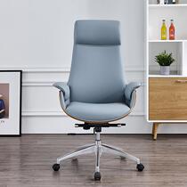 Office chair simple office chair home book chair President chair high back layer cowhide boss chair big class chair