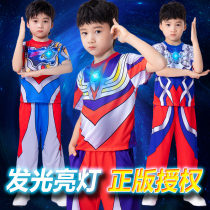 Otman Clothes Boys Kids Summer Short Sleeves Superman Clothes Lights Lights Serod Kegliggio