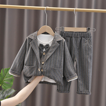 Boys dress autumn baby one year old 2021 new suit suit suit childrens suit flower girl performance suit British style