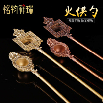 Fire for spoon brass red copper Tibetan tibetan spoon king kong spoon nursing Nepalese antique copper spoon pair