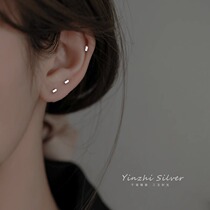 Pure silver ear nail 2023 new burst minimalist earrings woman small earbone nail high-grade ear-hole-free ear-finish