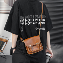 New Fashion Retro Small Square Bag Single Shoulder Bag Han Edition Mens Bag Casual Small Bag Slanted Satchel Trend Mobile Phone Bag
