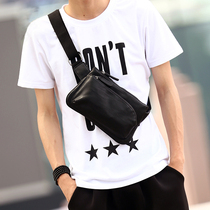 New trendy men Street running bag fashion chest bag shoulder bag chest bag cross body mobile phone bag Korean version shoulder mens bag