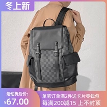 Shoulder Bag Mens European and American fashion Plaid backpack Tide brand large capacity travel bag leisure student school bag computer bag